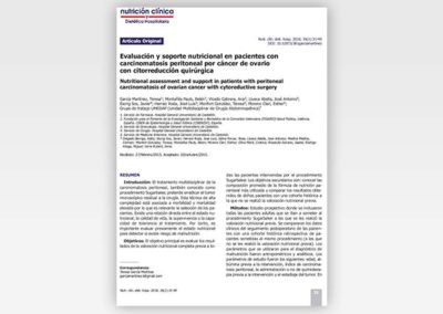 Evaluación y soporte nutricional en pacientes con carcinomatosis peritoneal por cáncer de ovario con citorreducción quirúrgica