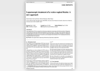 Laparoscopic treatment of a vesico-vaginal fistula: A new approach