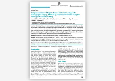 Surgical treatment of Paget’s disease of the vulva using Mohs micrographic surgery.