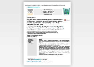 Current status of ovarian cancer in the Spanish Province of Castellon. Prognostic factors in observed and relative survival.