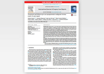 Treatment and follow-up in an asymptomatic malignant struma ovarii: A case report