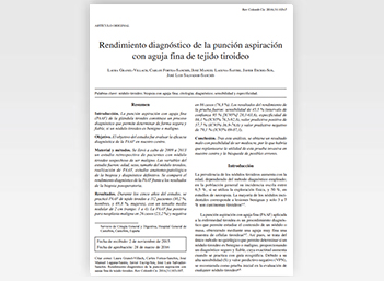 Rendimiento diagnóstico de la punción aspiración con aguja fina de tejido tiroideo